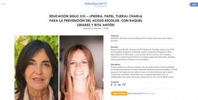Educación Siglo XXI: “Piedra, papel, tijera”, charla para la prevención del acoso escolar con Raquel Linares y Rita Antón